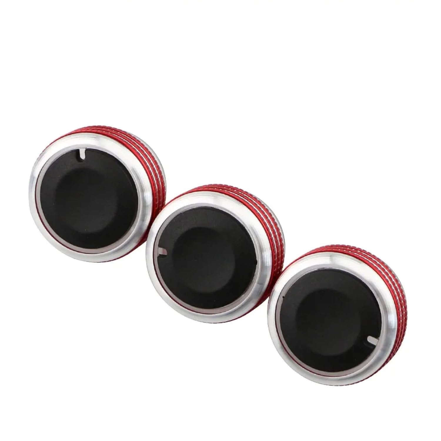 3Pcs Aluminum Alloy Car Air Conditioning Knobs Ac Knob Heat Control Switch Knob Car Accessories for Mazda 3 2004-2009(Red)