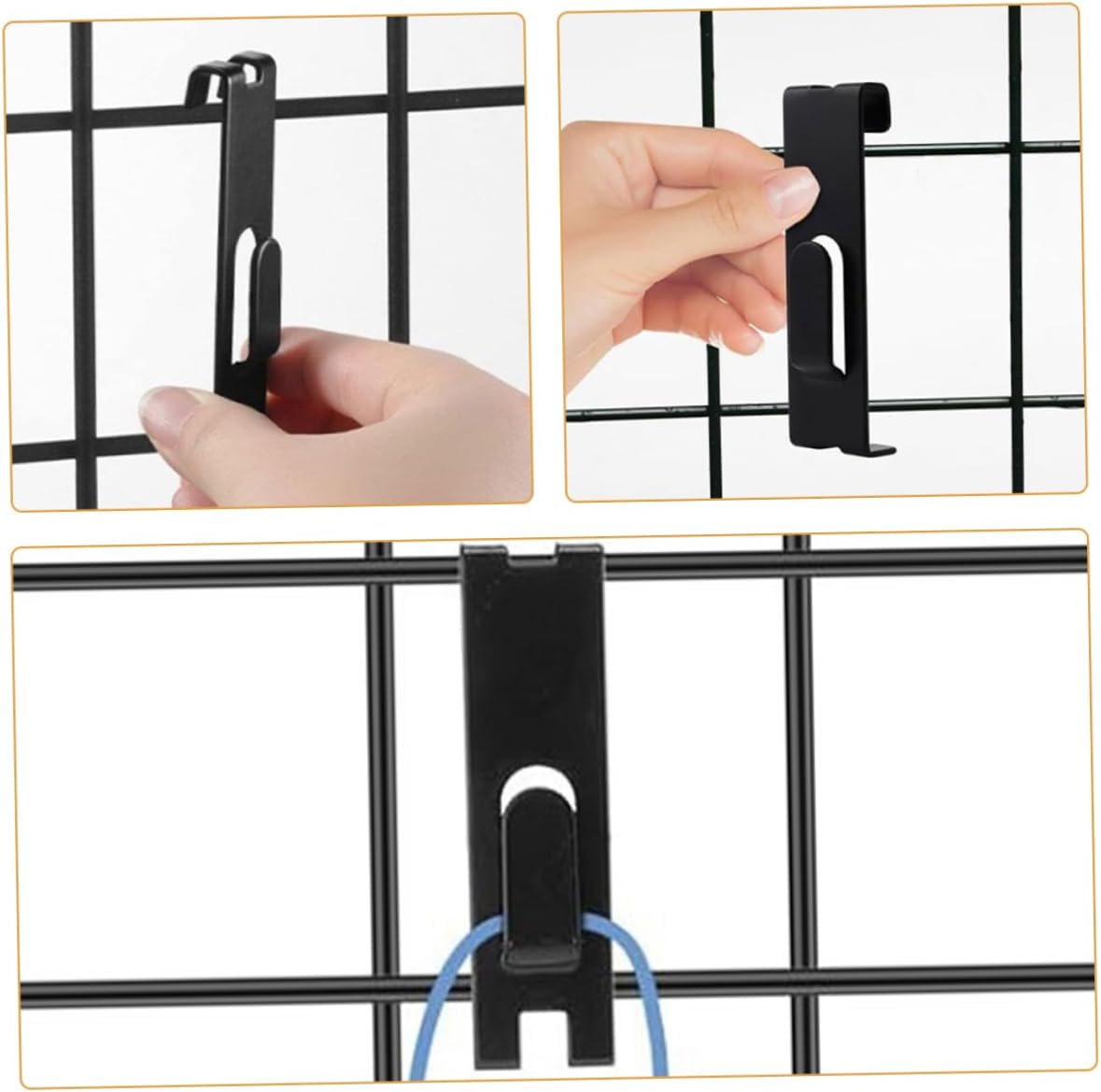 10pcs Utility Hooks for Grid Wall Panel Multi-use Display Hangers for Art Photos and Home Organization Sturdy Construction Easy to Install