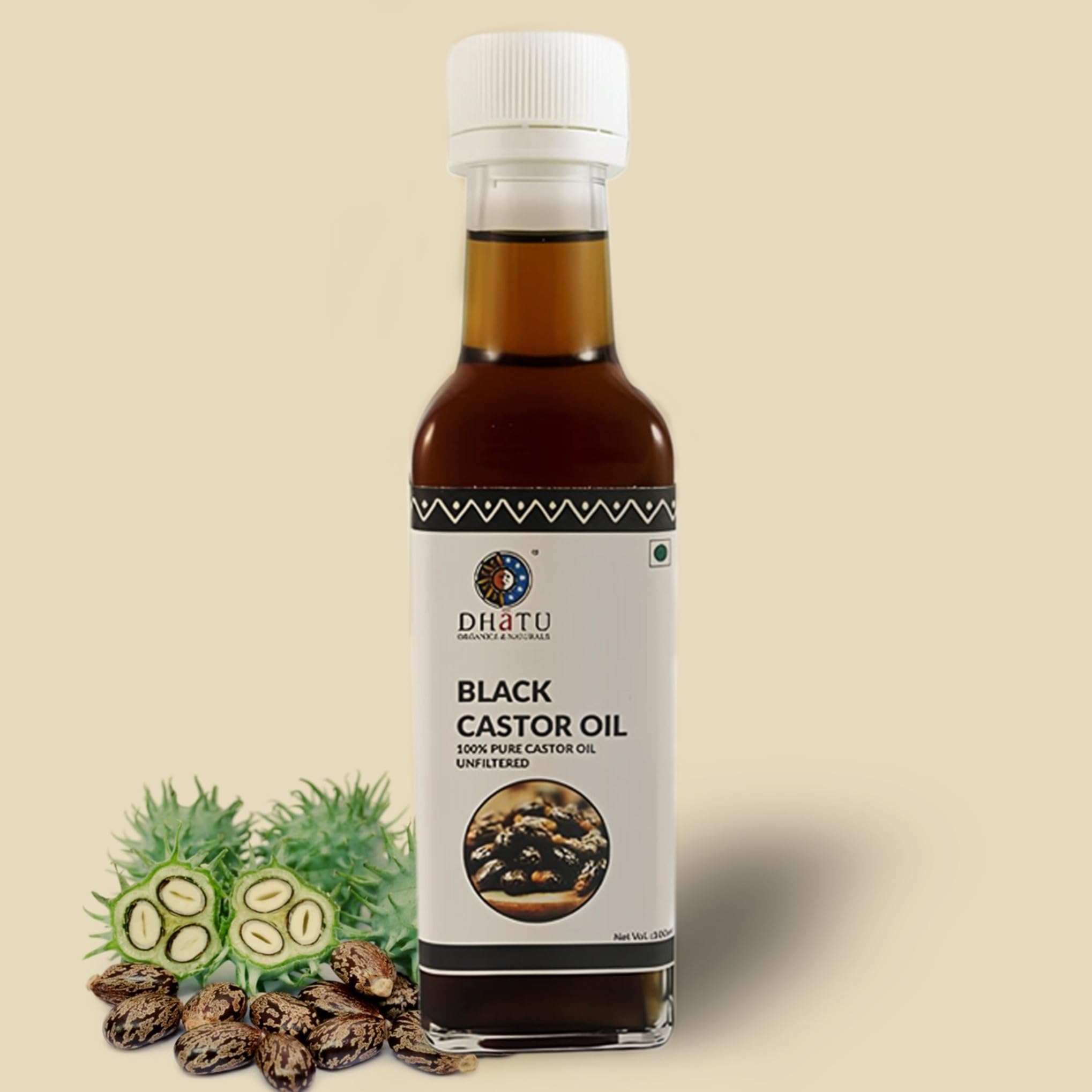 Dhatu Organics Black Castor Oil 100ml | Hair Growth & Massage | Scalp Health | Moisturiser | Traditional Method of Extraction | 100% Pure - Image 2 thumbnail