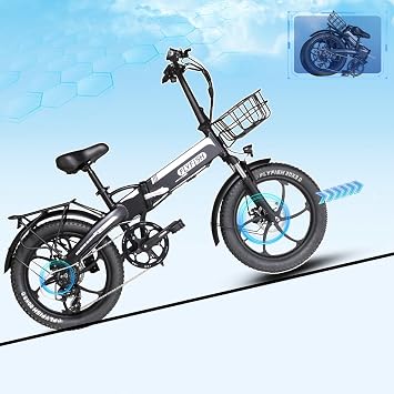 FLYFISH Electric Assisted Bicycle, Foldable, Public Road, Electric Bicycle, License Not Required, Electric Bike x 20, Folding Bicycle, Lightweight, 20 Inches, With Basket, Folding Type, Electric
