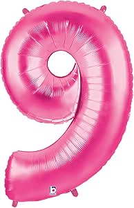 Pink Number 8 Mylar Balloon - 40 Inch Large Shaped Megaloon Birthday Decoration