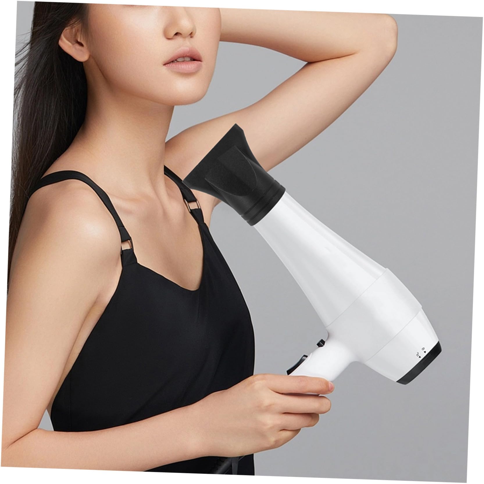 POPETPOP Boquillas para Secador de Pelo 4 Piezas Adaptador Estrecho Accesorio para Cabello Rizado Repuestos para Secadores de 4-4,8 Cm Plástico Negro Resistente Alta Compatibilidad