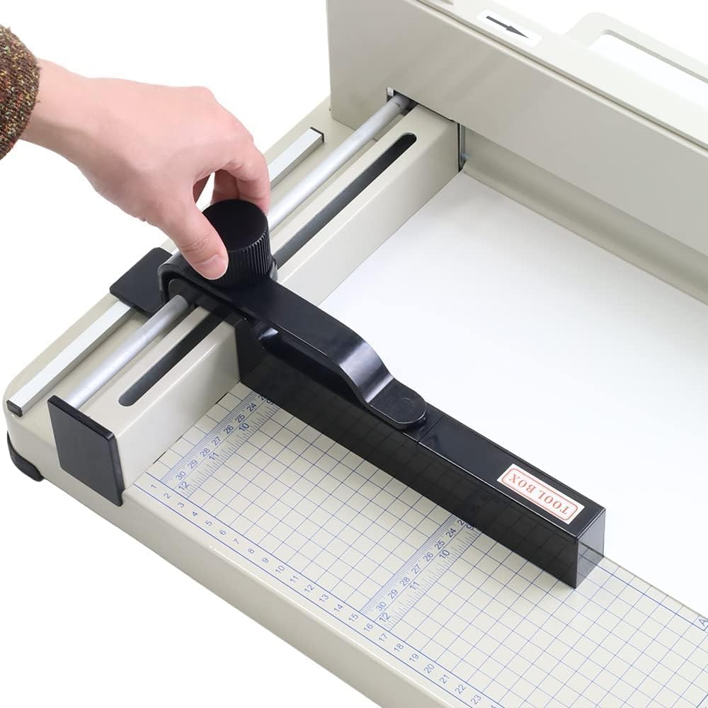 Japard Heavy Duty Paper Cutter A4, 12" Guillotine Blade, Up to 40mm Sheets from 400-500 Sheets, Paper Trimmer with Metric and Inch Scale