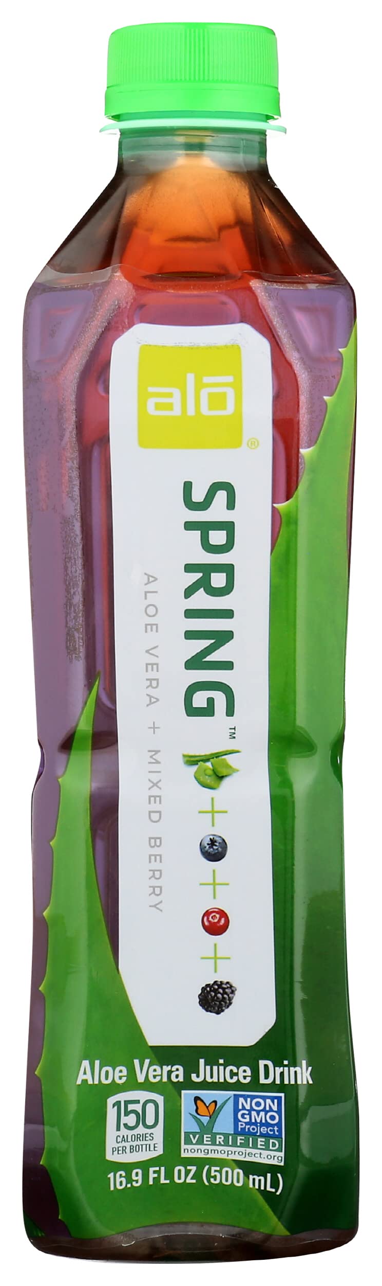 ALOSpring Alo Vera Juice, Mixed Berry, 16.9 FL OZ (500mL) Bottles, Pack of 12