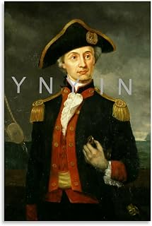 AKBJEDS John Paul Jones American Naval Officer Paintings Portrait Poster1 Canvas Painting Posters And Prints Wall Art for Living Room Bedroom Decor 12x18inch(30x45cm)