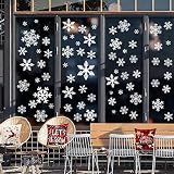 Pegatina Copo de Nieve Navidad,Pegatinas Copo de Nieve,Pegatinas Navideñas Estáticas Extraíble,Decoración ventana Navidad,PVC Pegatinas Electrostática,Copo de Nieve Estática Pegatina (Weiß)
