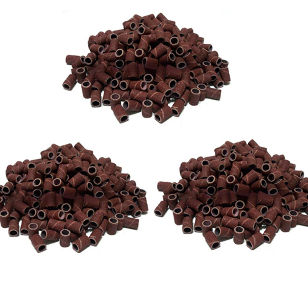 shlutesoy 100 Pcs Sanding Band Drill File Machine Bits Grinding Ring Nail Tool Set 80