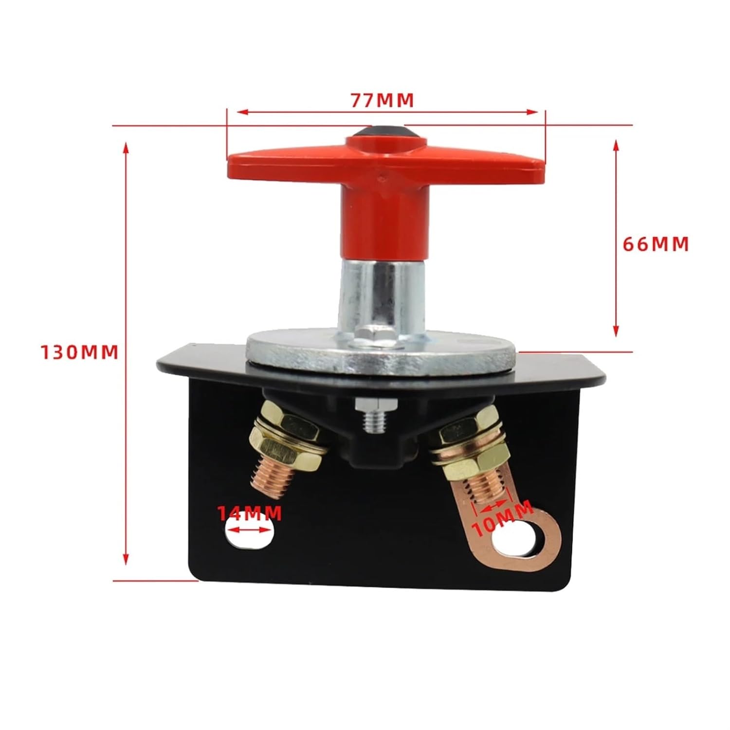 300A Truck Car Battery Power Main Switch Rotary 12V 24V DC Fixed Key Circuit Breaker Disconnect Isolator with Locking Plate, Black