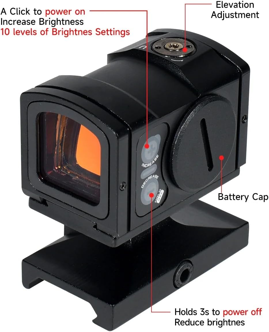 P-2 Enclosed System Red Dot Scope 3.5 MOA with 1.54" Base and 3X Magnifier with Standard Side Flip Up QD Quick Release Mount & Spacer Mount，Compatible with Standard 20mm Pic Rail System Mounting
