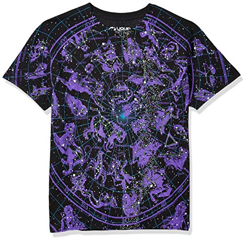 T-shirt Constellations Liquid Blue avec motif céleste haute définition imprimé sur tissu doux