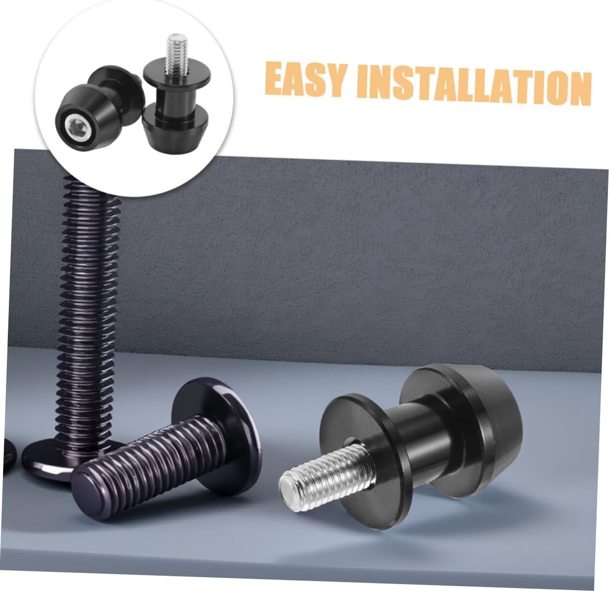 Alipis 2pcs Motorcycle Swingarm Bobbins Replacement Screws Spool Sliders Stand for Motorbike Swing Arm Safety