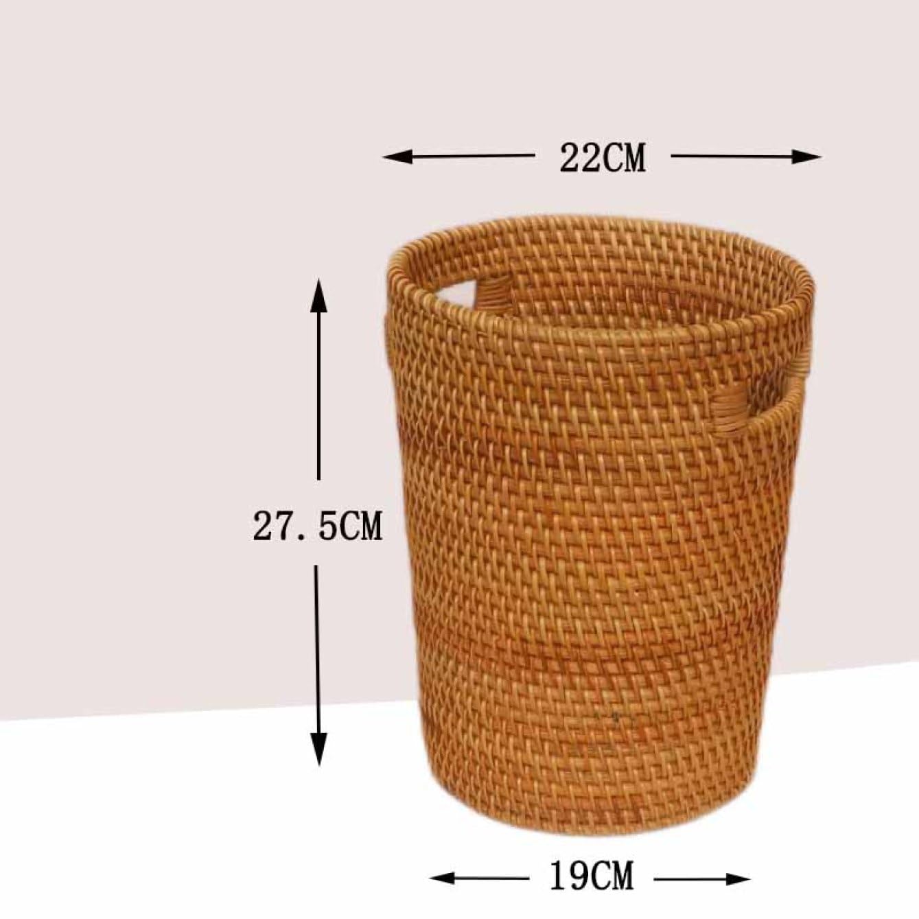 Amazon.co.jp: MJKQ9 円形 収納バスケット ラタン製 蓋なし 天然