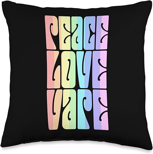 Miniatura 1 de Liquid Vape Peace Love Vape-Pastel Fashion - Almohada de 16 x 16 pulgadas, multicolor