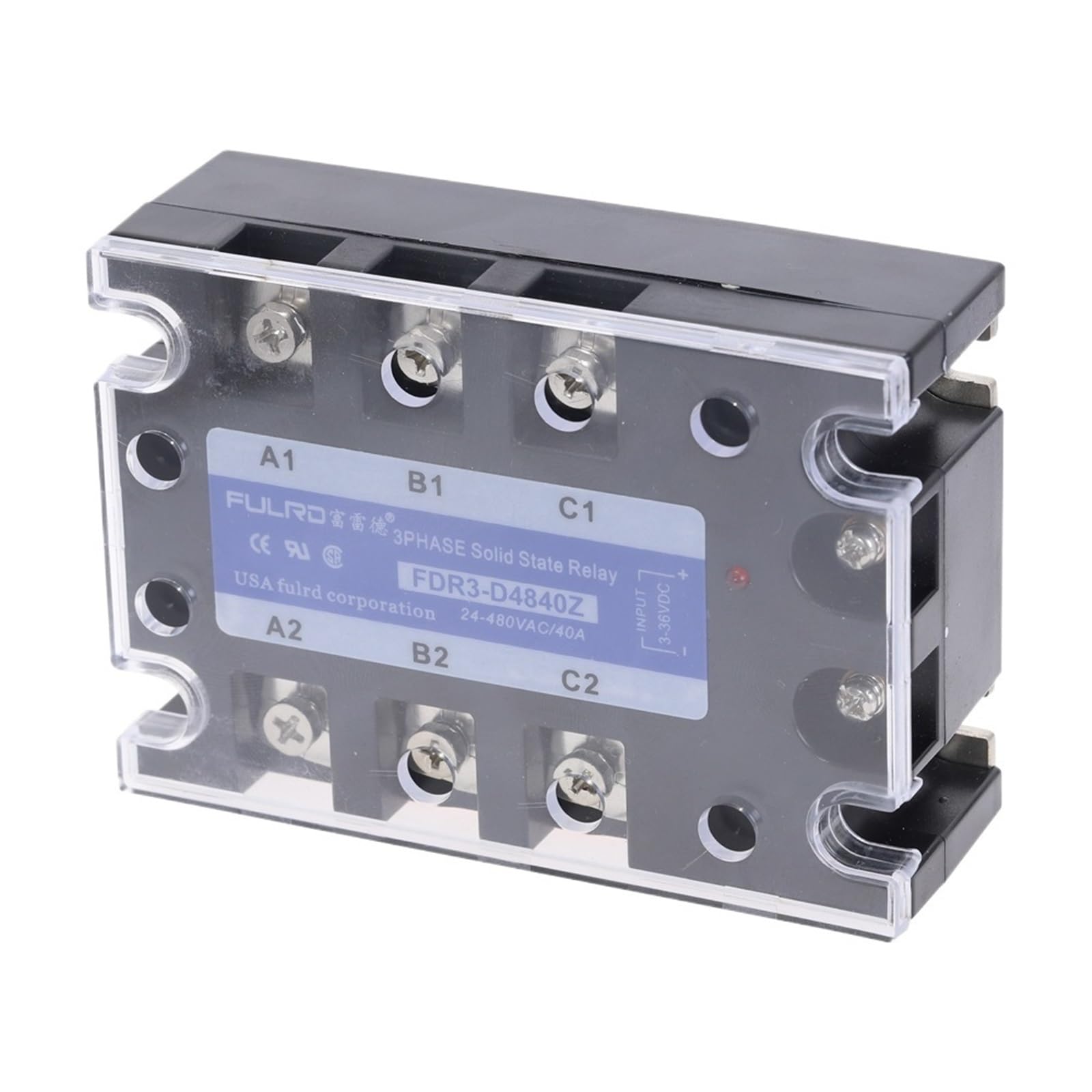 NWPNLXEA FDR3-D4840Z Three Phase Solid State Relay AC480V 40A Control AC Solid State Relay SSR AC Three DC-AC