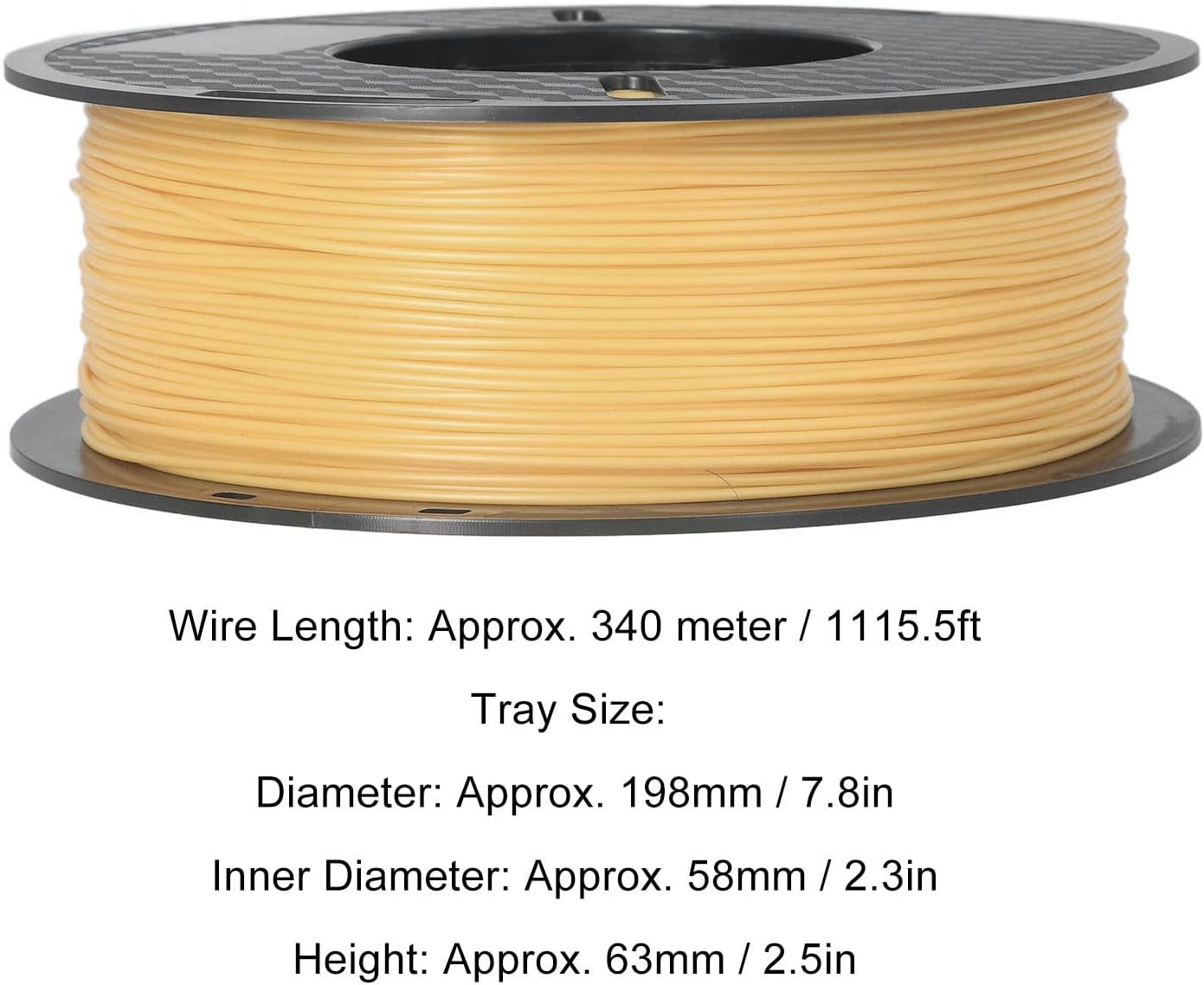PLA Filament 1.75mm 3D Printer Filament 1kg 1115.5ft Filament High Accuracy Printing Consumables Replacement for 1.75mm 3D Printers(Gold)