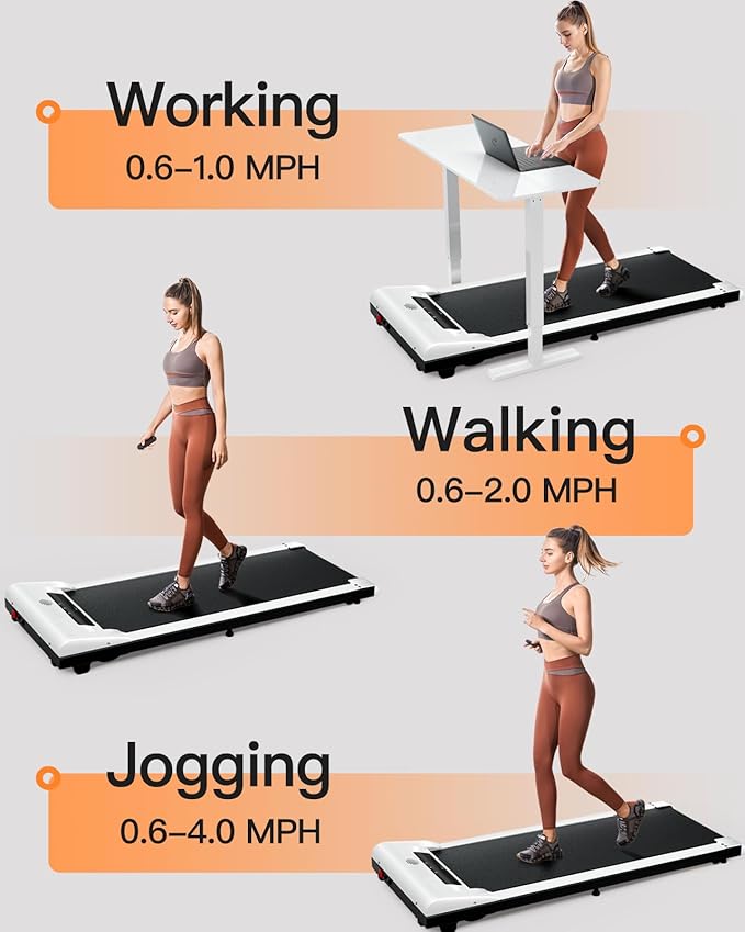 Caminadora Eléctrica Plegable Compacta 2 hp 6.44 km/h Soporta 107 kg Blanco miniatura 4