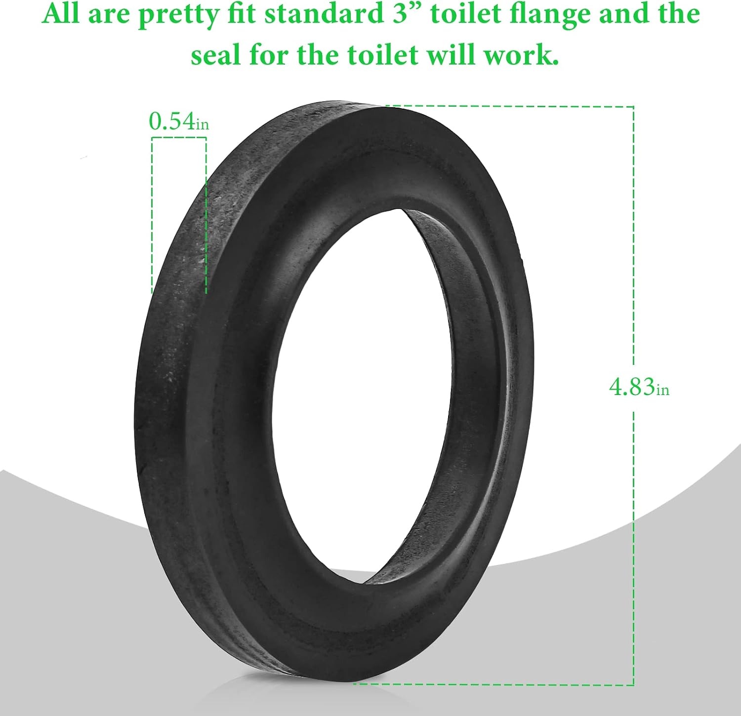 Closet Flange Seal 33239 Replacement for Thetford, Fits The Standard 3-inch RV Waste Hole - Black