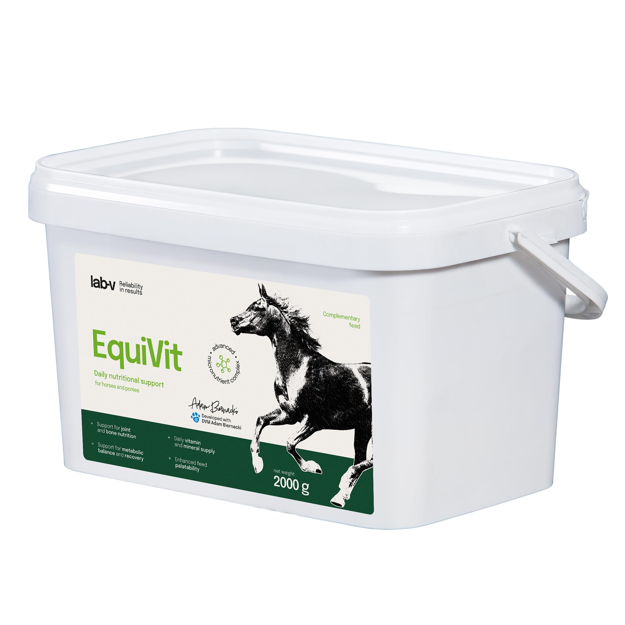 Lab-v EquiVit 2 kg – Complemento alimenticio dietético para caballos – Complejo de vitaminas y minerales para complementar la alimentación diaria