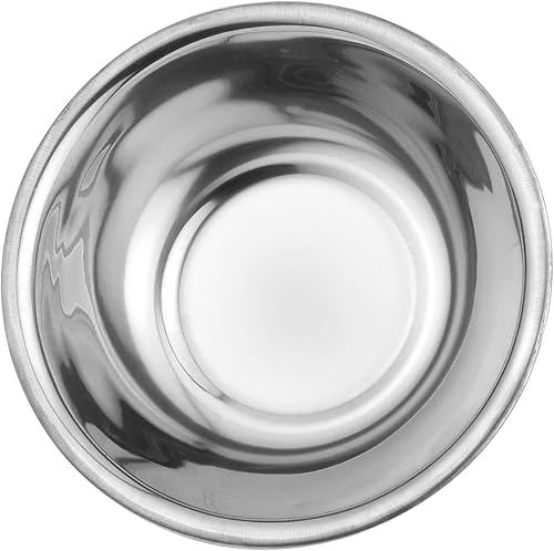 Miniatura 4 de HengDu Tazón para mezclar de acero inoxidable, parte inferior plana ancha y plana para mayor capacidad, 6.3 pulgadas, juego de 6