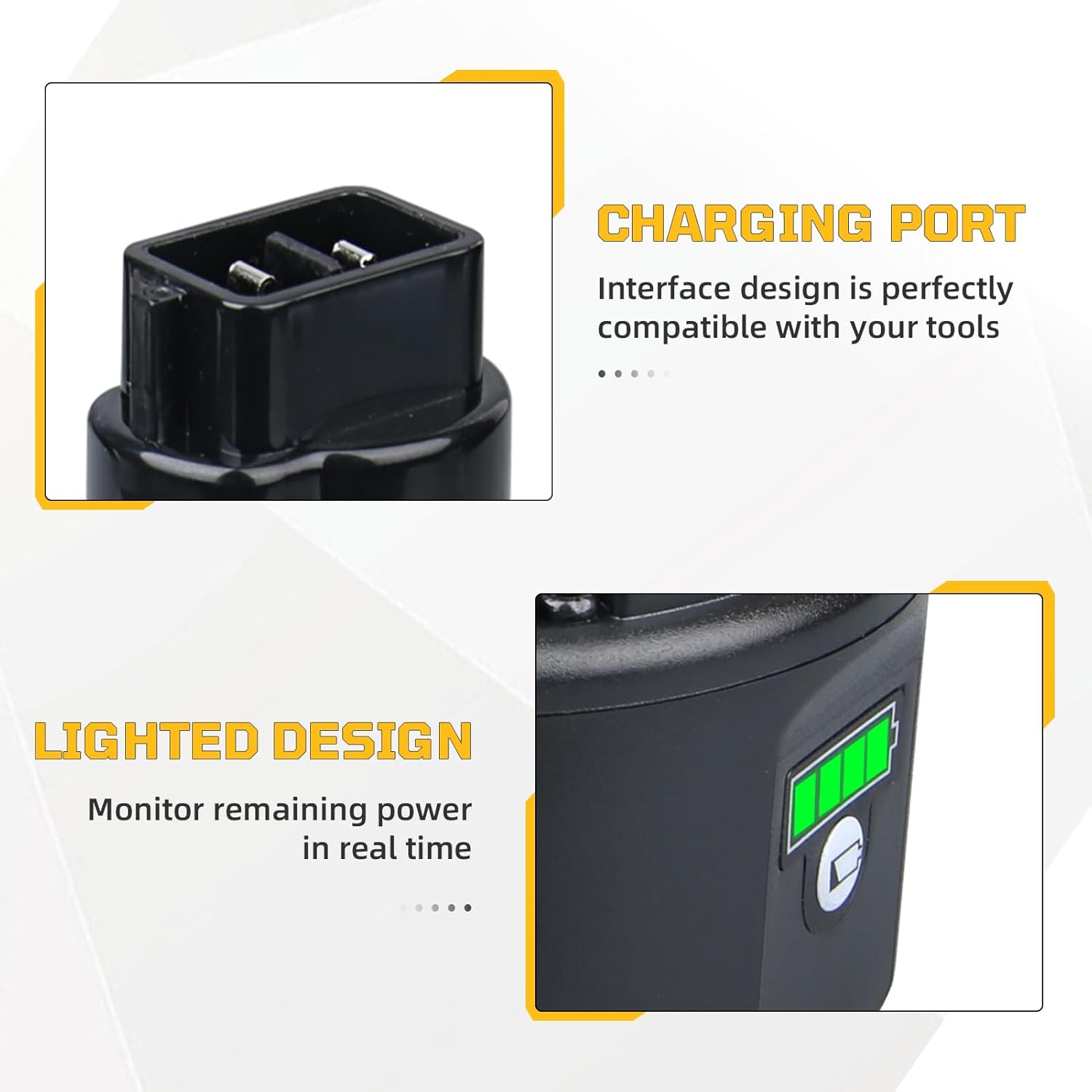 LUMSING 2Pack 6.0Ah DC9096 Lithium-Ion Replacement for DeWalt 18 Volt Batteries Compatible with DC9098 DE9098 DE9096 DE9098 DW9096 DW9095 Cordless Power Tools