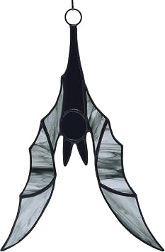 Bat Stained Glass Window Hangings,Suncathers, Larger Halloween Bat Ornaments Spooky Home Decoration
