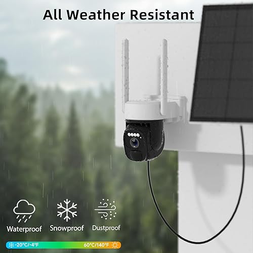 Miniatura 8 de Cámara de seguridad solar 2K, cámara de seguridad inalámbrica con batería súper para exteriores, cámara de seguridad WiFi de visión panorámica de