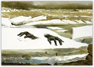 EEDCSA KHONLY Andrew Wyeth Aesthetic Canvas Wall Art Famous Posters and Prints《BREAKUP,1994》Painting Exhibition Pictures for Living Room Decor 40x60cmx1 Frameless