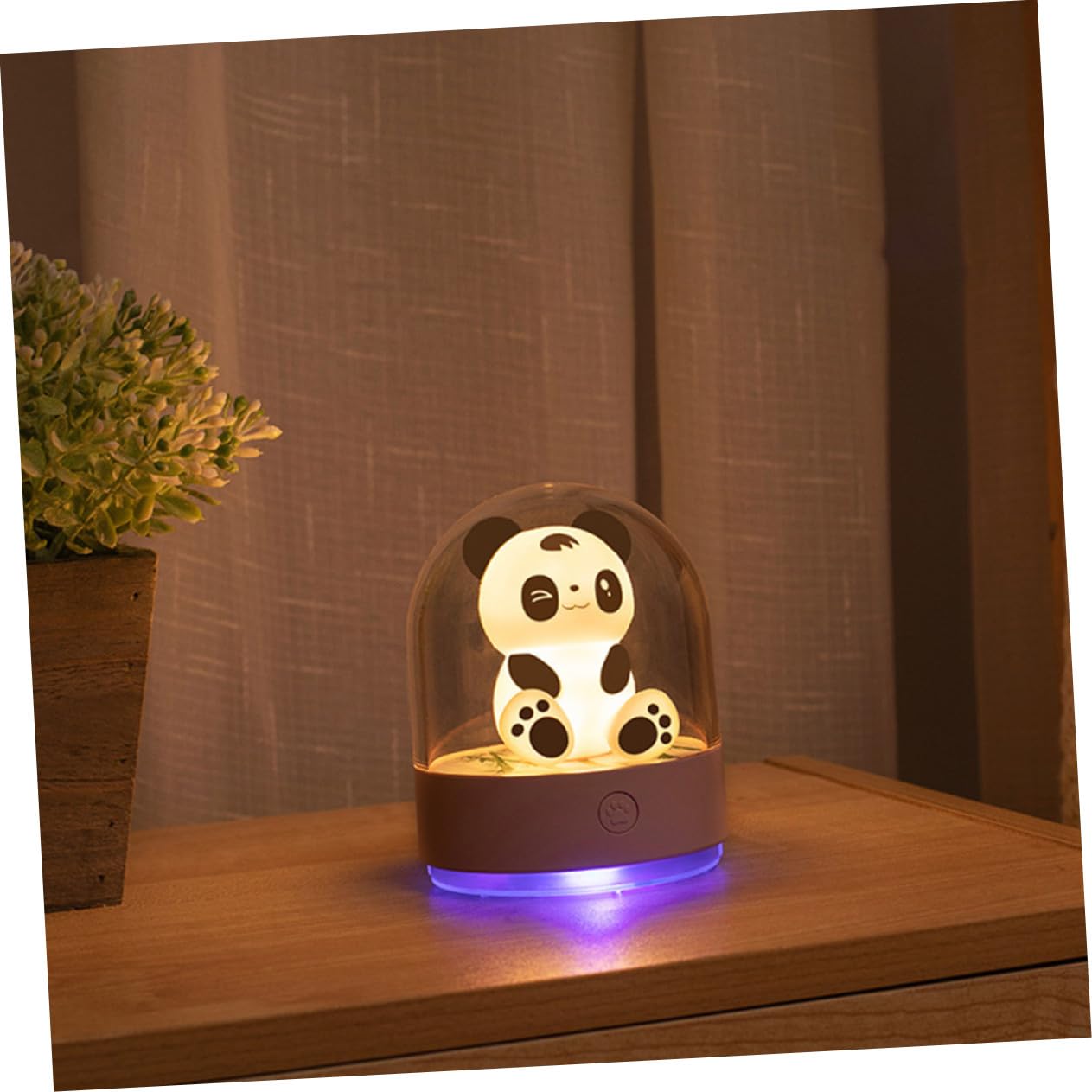 2 Piezas Lámpara Nocturna Infantil USB con Aroma Diseño Panda Luz LED Recargable para Dormitorio y Habitación