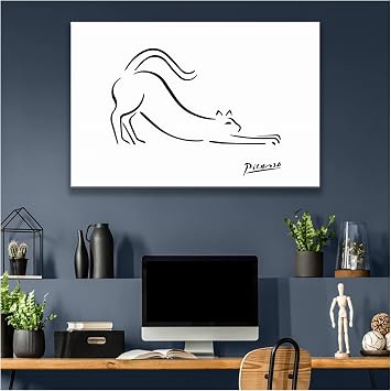 Picasso Cat Painting Picasso Art Panel Van Gogh Picasso Painting Art Panel Art Frame Modern Poster Decorative Painting Canvas Decorative Painting Series Art Board Room Decoration Entryway Wall Hanging