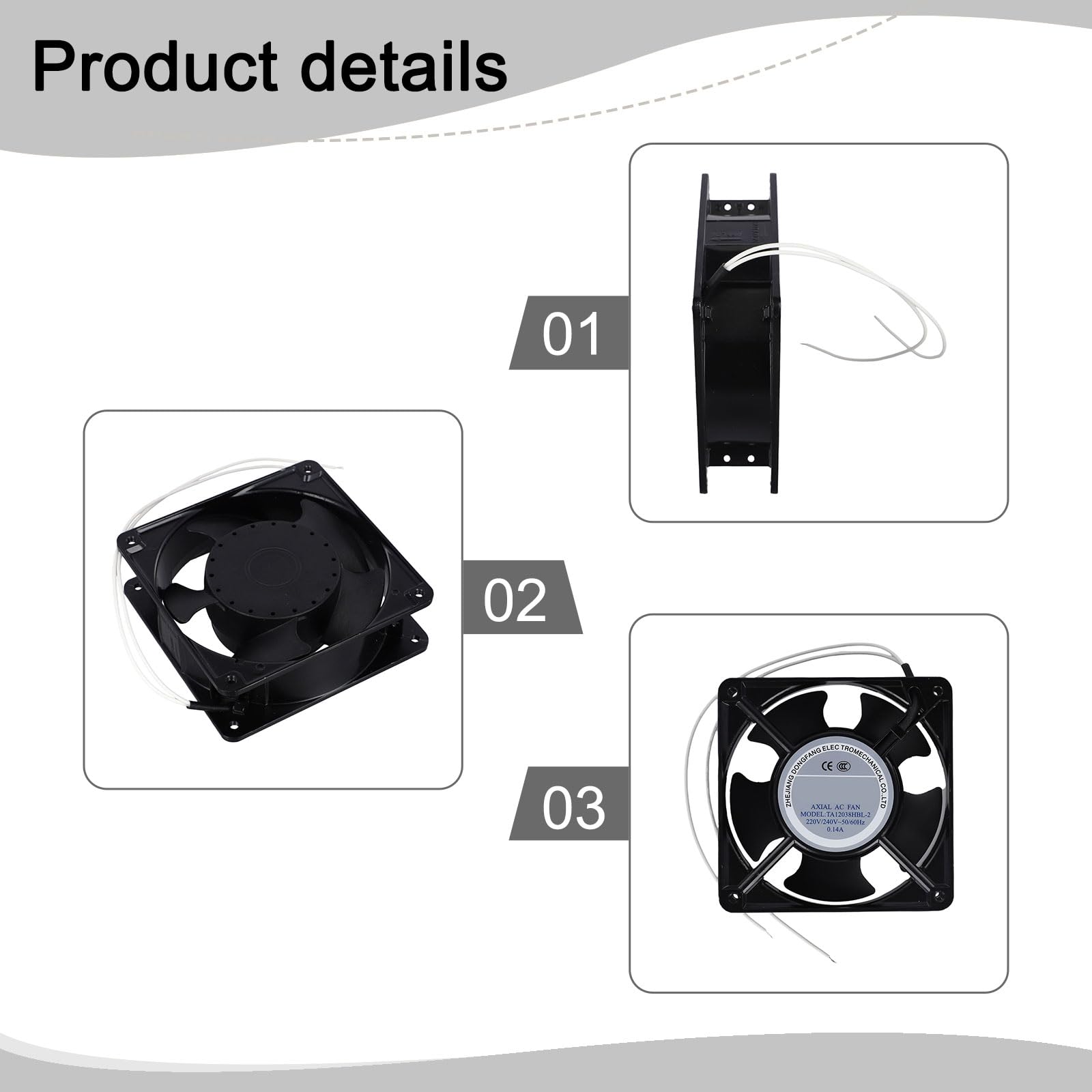 RemixAst | Ventilador para estufa de leña axial silencioso de alta temperatura | 120×120×38 mm Ventilador axial de cartucho de circulación de aire de aspas metálicas 220 V | Para chimenea insertada en