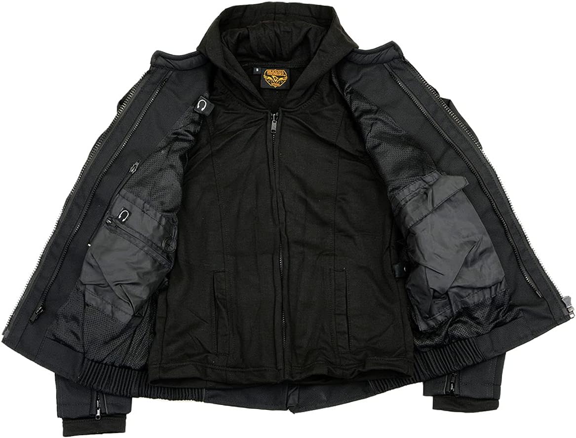 Milwaukee Leather Women's Textile Motorcycle Riders Jacket with Hoodie - Year Round Wear - Image 6