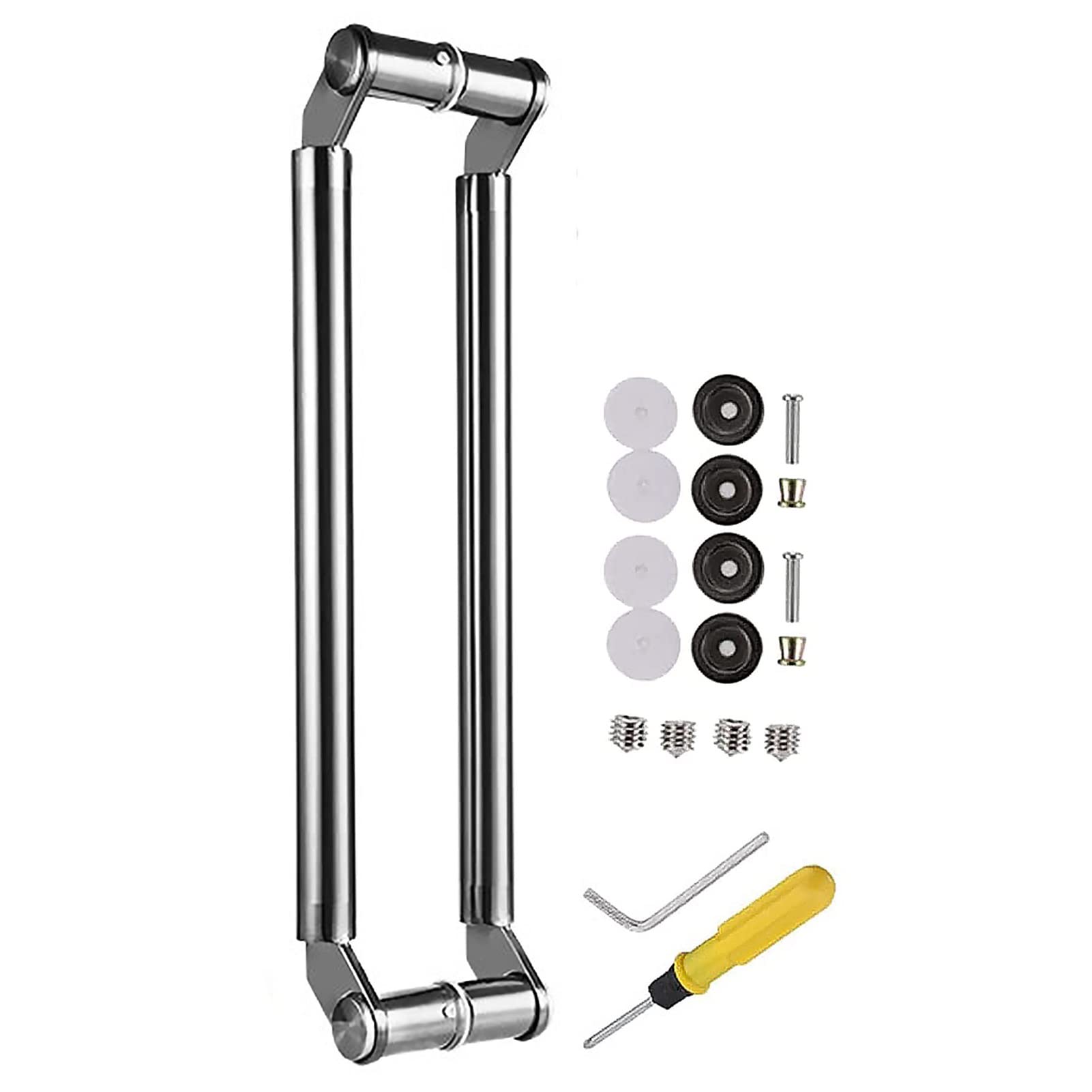 CWCQGH Sliding Barn Push Pull Bar for Kitchen/Shower Glass/Garage Gate,16/24/32/40/48inch Long Entry Door Handle, Brushed Stainless Steel, Double Side Mounted,Black2-120cm/47.2in