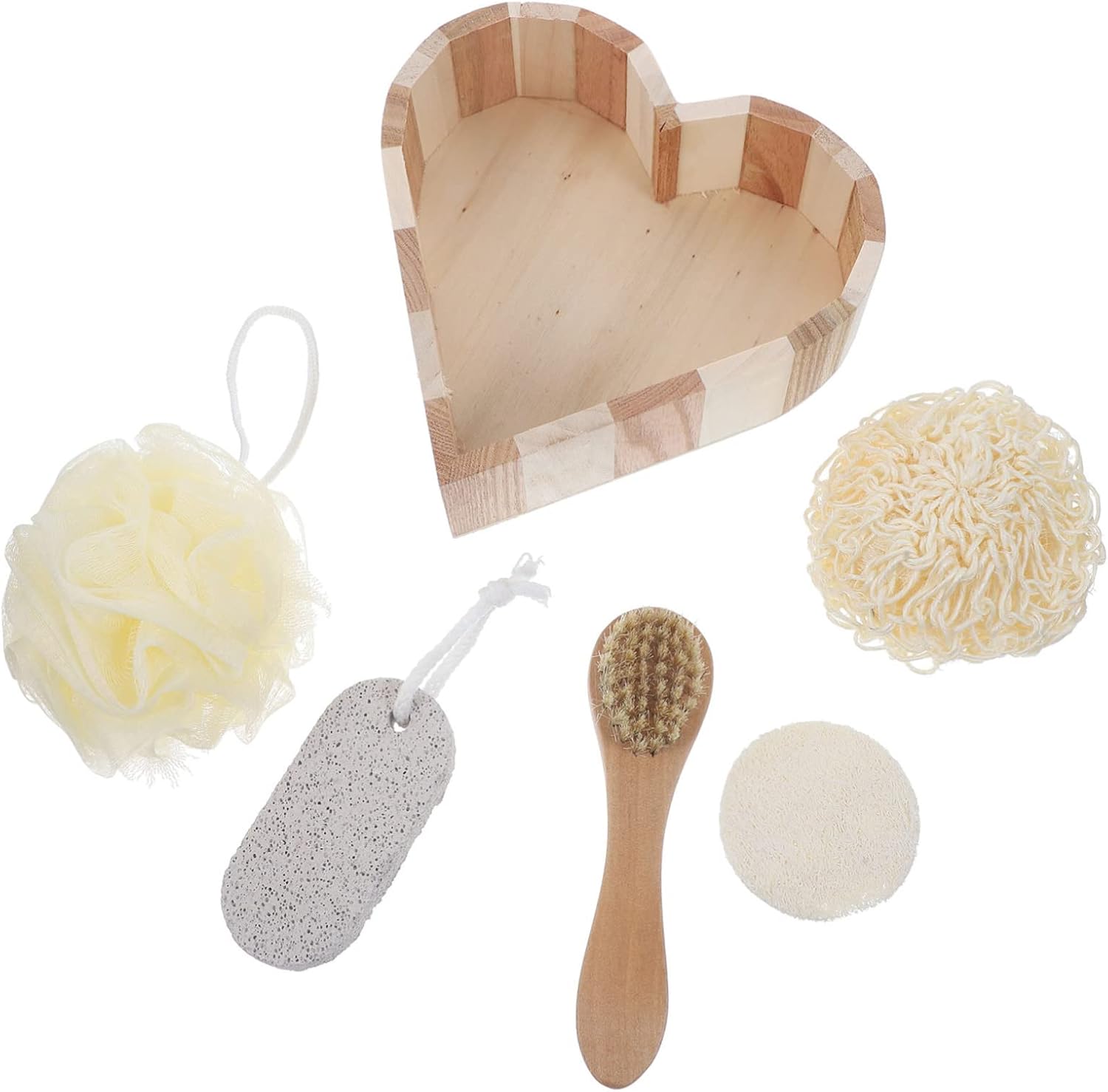 Bath Tool Kit with Sisal, Heart Shape Box for Women