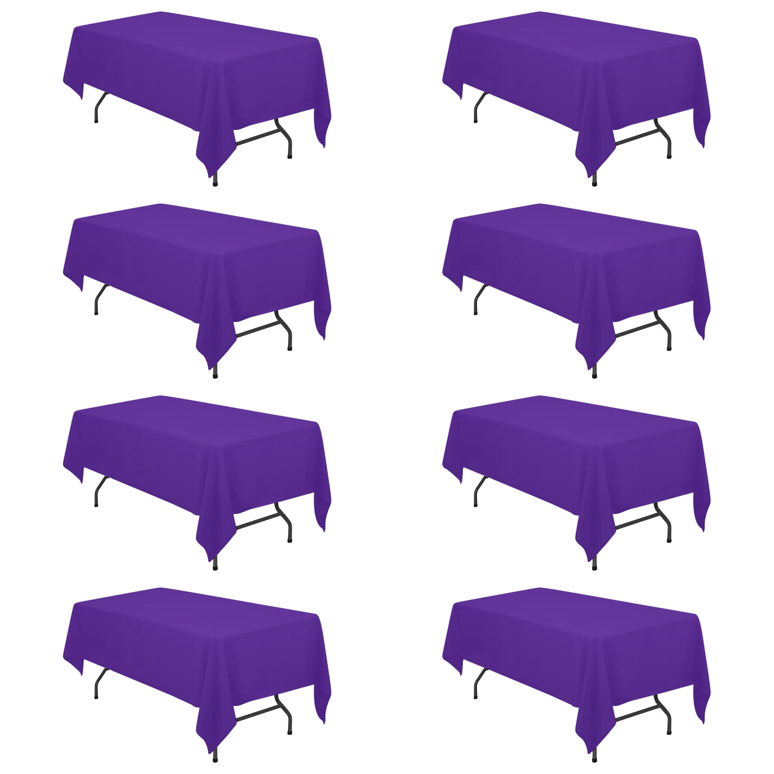 BRILLMAX 8 Pack Purple Tablecloths 60x102 Inch for 6ft Rectangle Tables