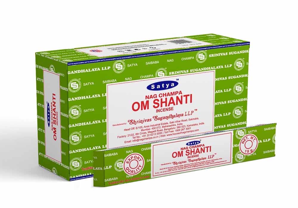 Incense Nag Champa 15gm Om Shanti Santo 12 Per Box
