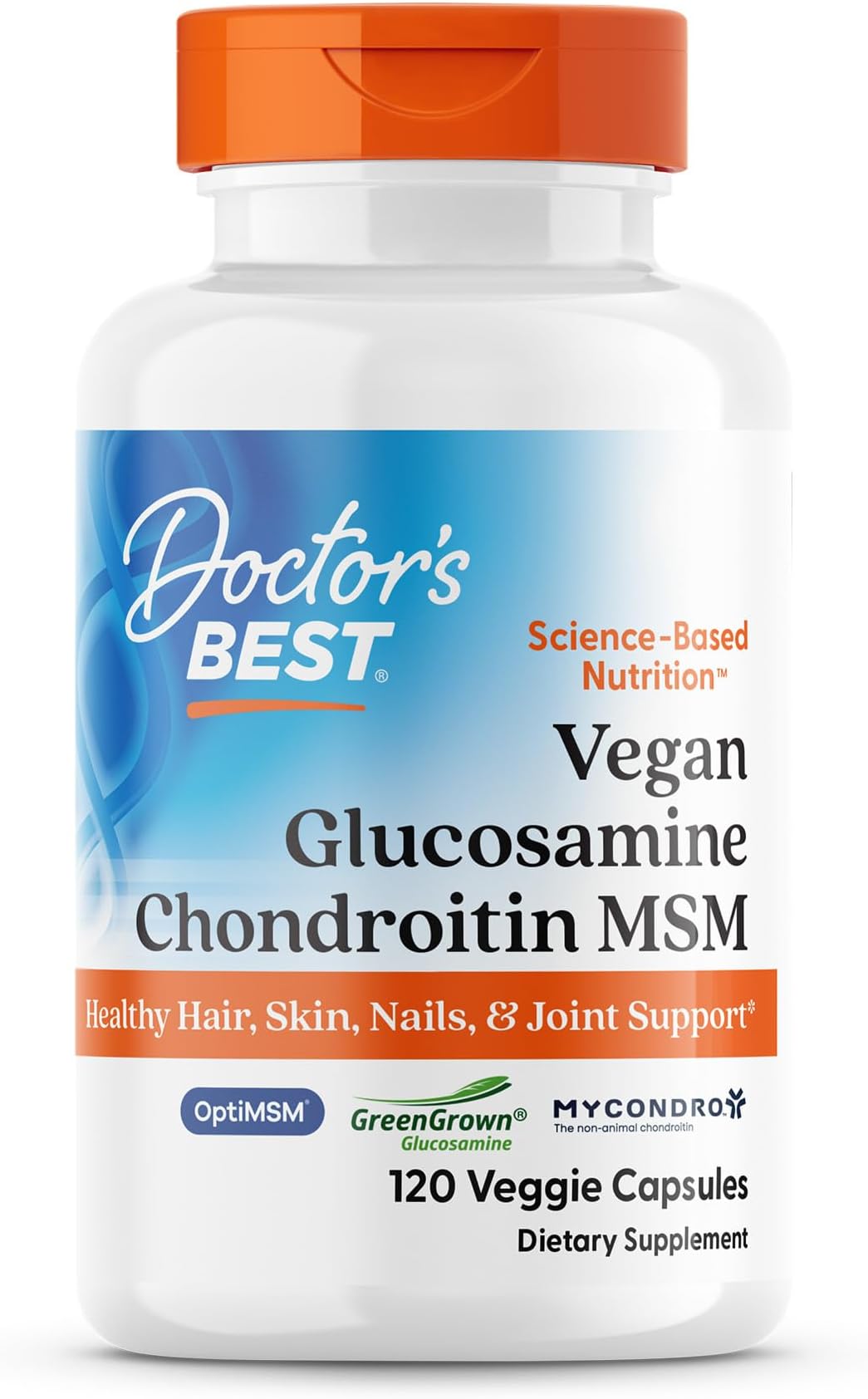 Vegan Glucosamine Chondroitin MSM, Non GMO, 120 Veg Capsules