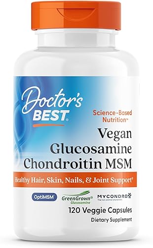 Doctor's Best Vegana glucosamina condroitina MSM – Suplemento de apoyo a la salud de las articulaciones para mujeres y hombres, apoyo nutricional