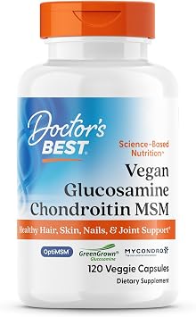 Doctors BEST Vegan Glucosamine Chondroitin MSM, Non GMO, 120 Veg Capsules