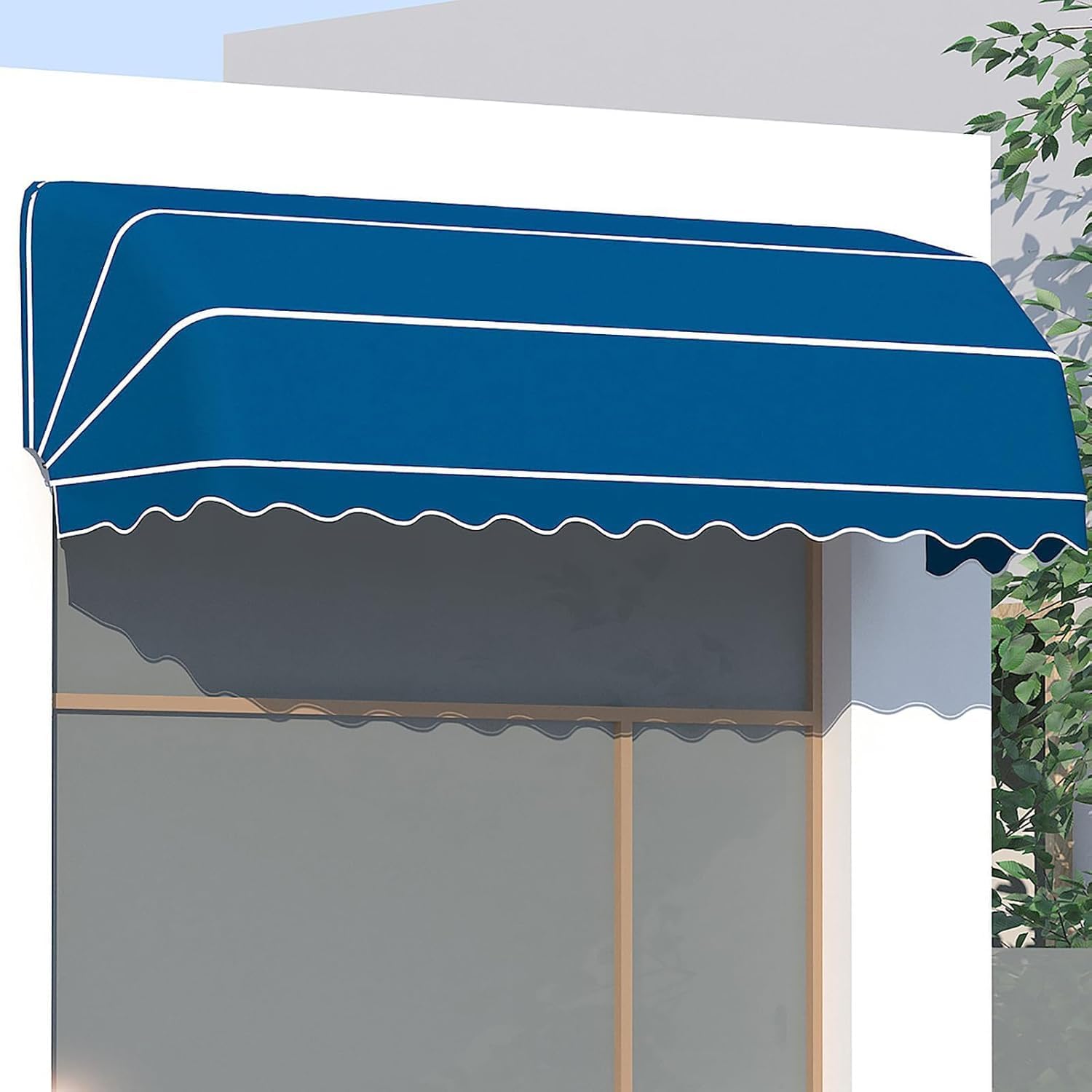 DLLDQBD Retractable Awning with Complete Frame, Fabric and Mounting Hardware, Ideal for Residential and Commercial Applications(Size:120x60x60cm,Color:B)