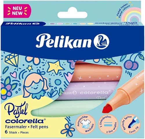 Pelikan Colorella Pastel 411 818063 - Bolígrafos de punta de fieltro (paquete de 6)
