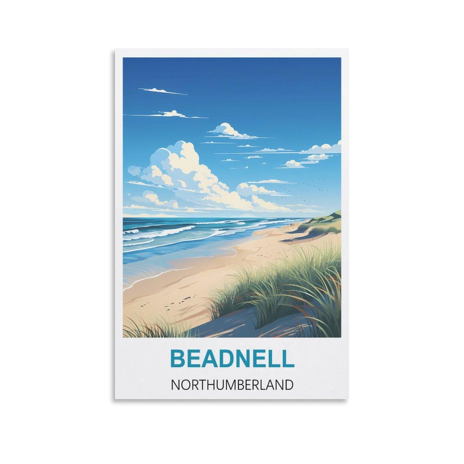 Vintage Metal Tin Sign Funny,Beadnell Northumberlands,Funny Retro Metal Wall Decor Decorative Tin Sign Art Plaque Poster for Home Kitchen Bar Club Decoration 30x30cm