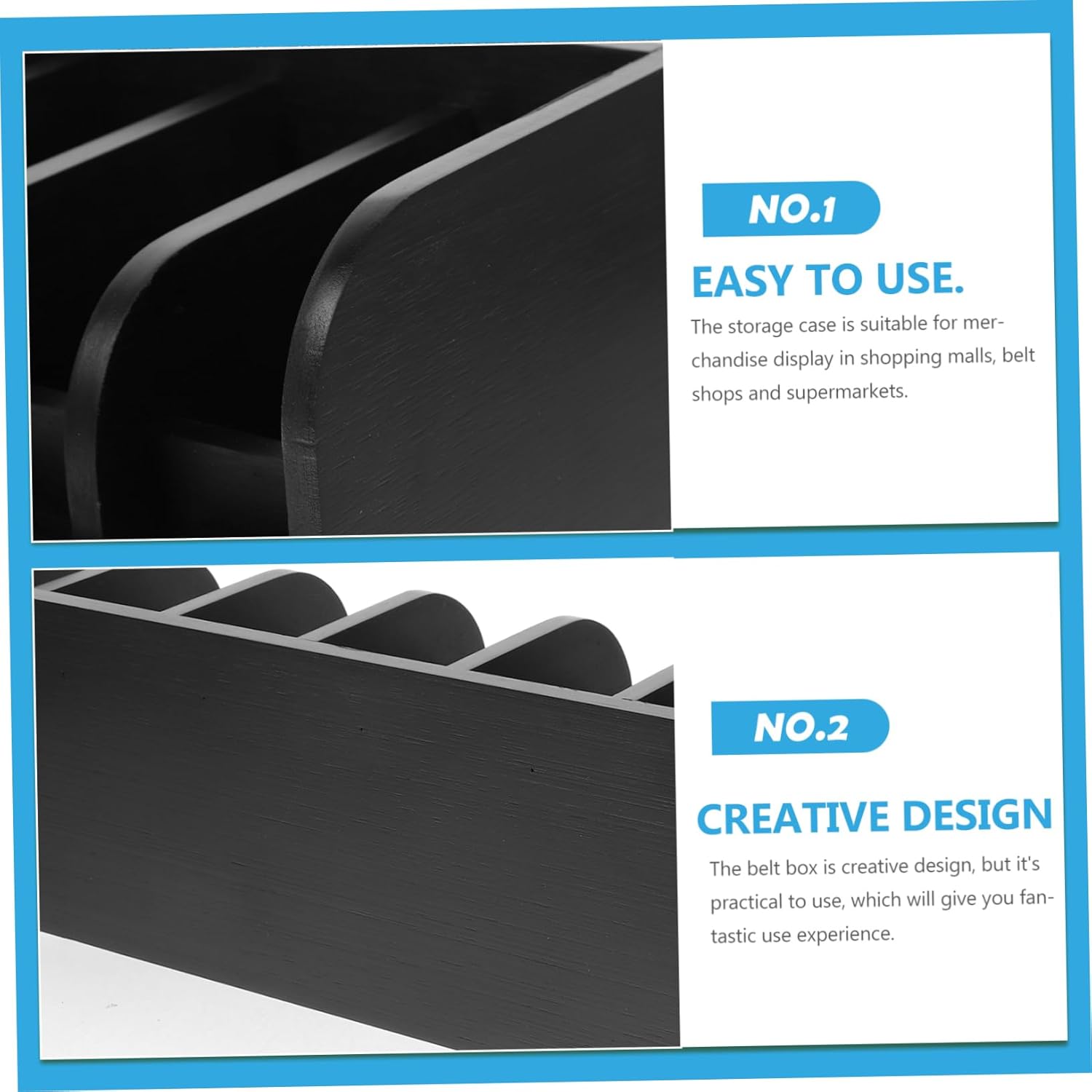 Belt Display Box Dividers Waistband Organizer for Supermarkets Stores and Exhibitions and Belt Storage Case for Enhanced Product Display