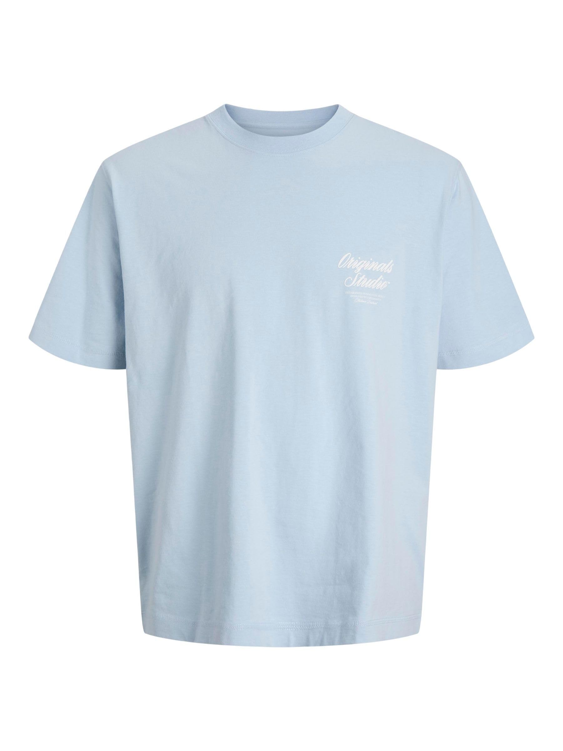 JACK & JONES Mens Jornorrebro Typo Tee Ss Crew Neck Sn Jnr, Skyway, 176 UK