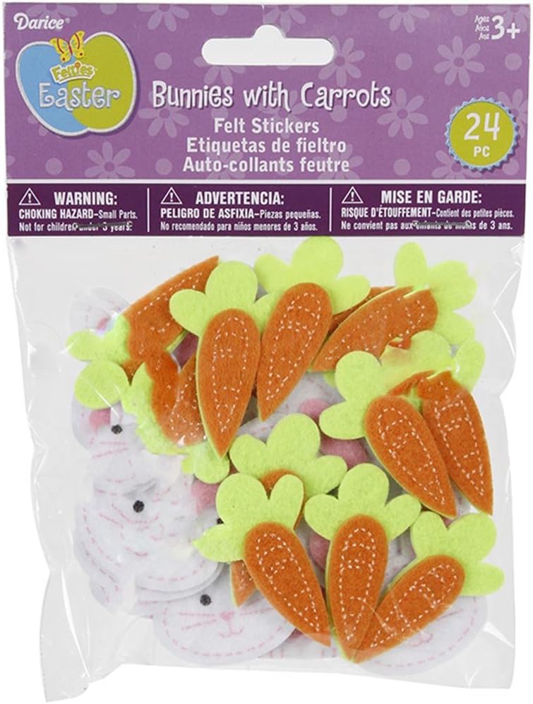 Felt Rabbit Stickers Amazon.com: Felties Stickers - Bunnies with Carrots - 24 Pieces : Toys ...
