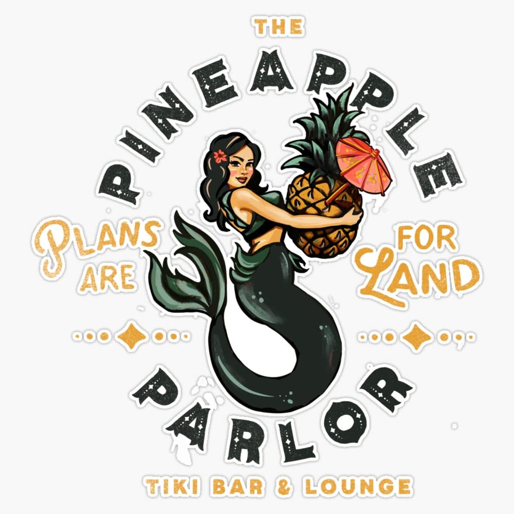 Vision Signs Pinup Girl Mermaid: The Pineapple Parlor Sticker Bumper Sticker Vinyl Decal 5inch