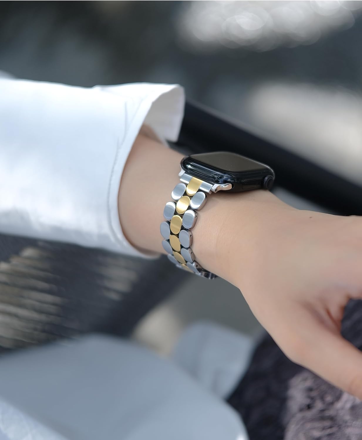 Dressy Band for Apple Watch 40mm 41mm 42mm 38mm 44mm 45mm 46mm 49mm for Women, Designer Band for Apple Watch Series 10,Se,9,8,7,6,5,4,3,2,1 for iWatch, Brushed Finishing