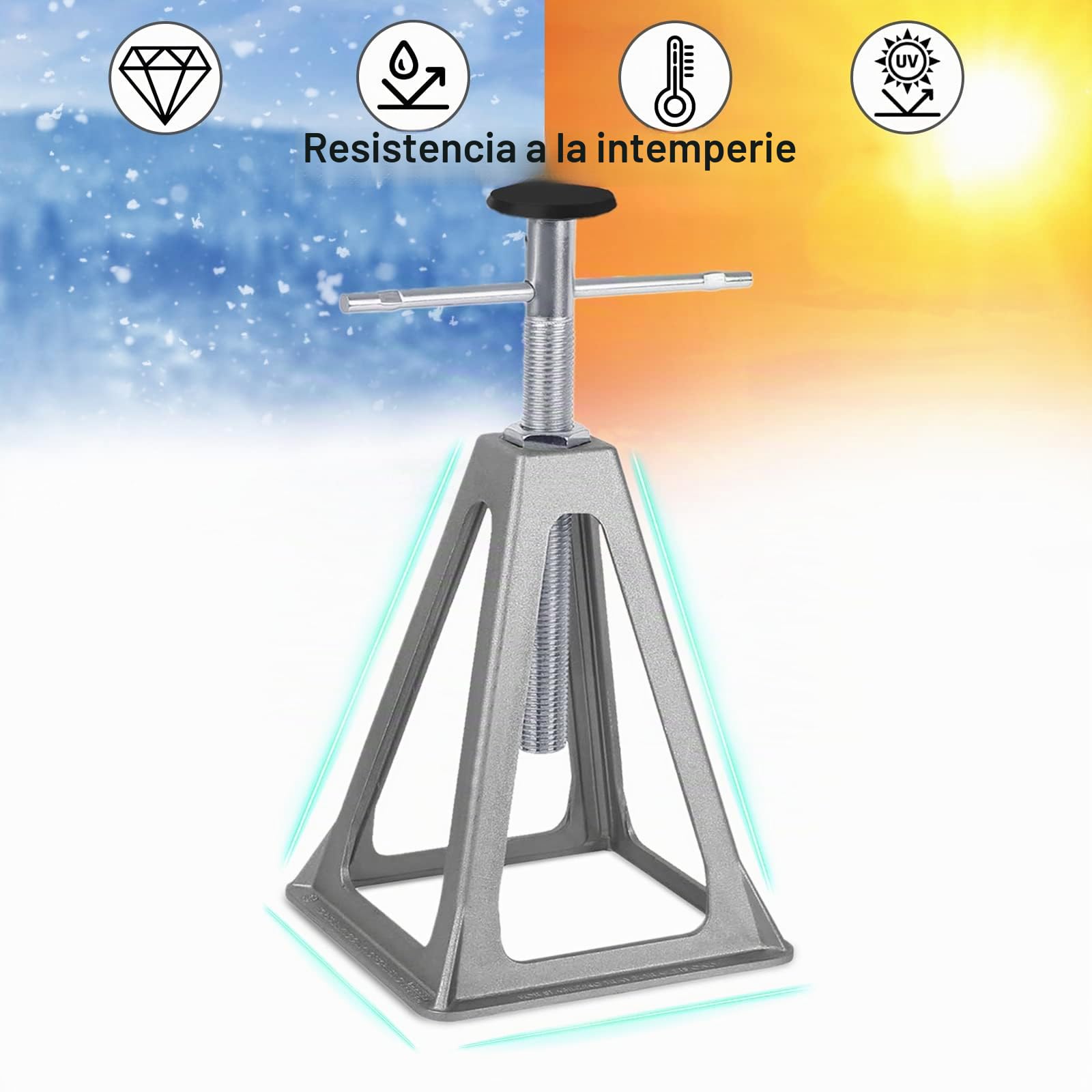 UISEBRT Soporte de Soporte para Caravana, en altura regulable, Soporte de Apoyo para caravanas, accesorios para caravanas, Aluminio, hasta 1000 kg por soporte, juego de 4 unidades