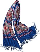 Vista 33 de Urban CoCo Chal Bordado con Borlas de Tamaño Grande para Mujer, Bufanda de Mujer