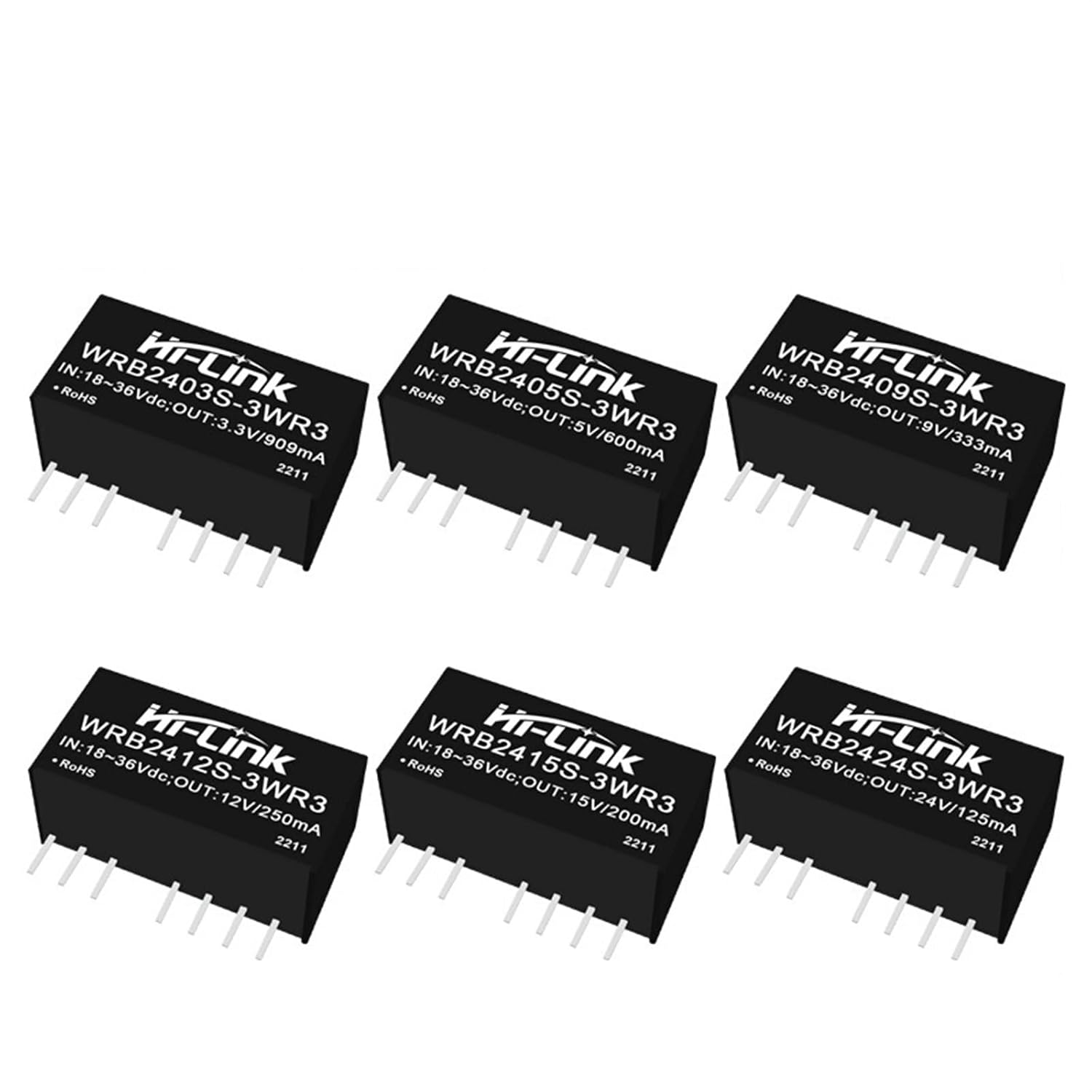 10pcs/lot WRB2409S-3WR3 3W 9V DC DC Converter Power Supply Intelligent Module