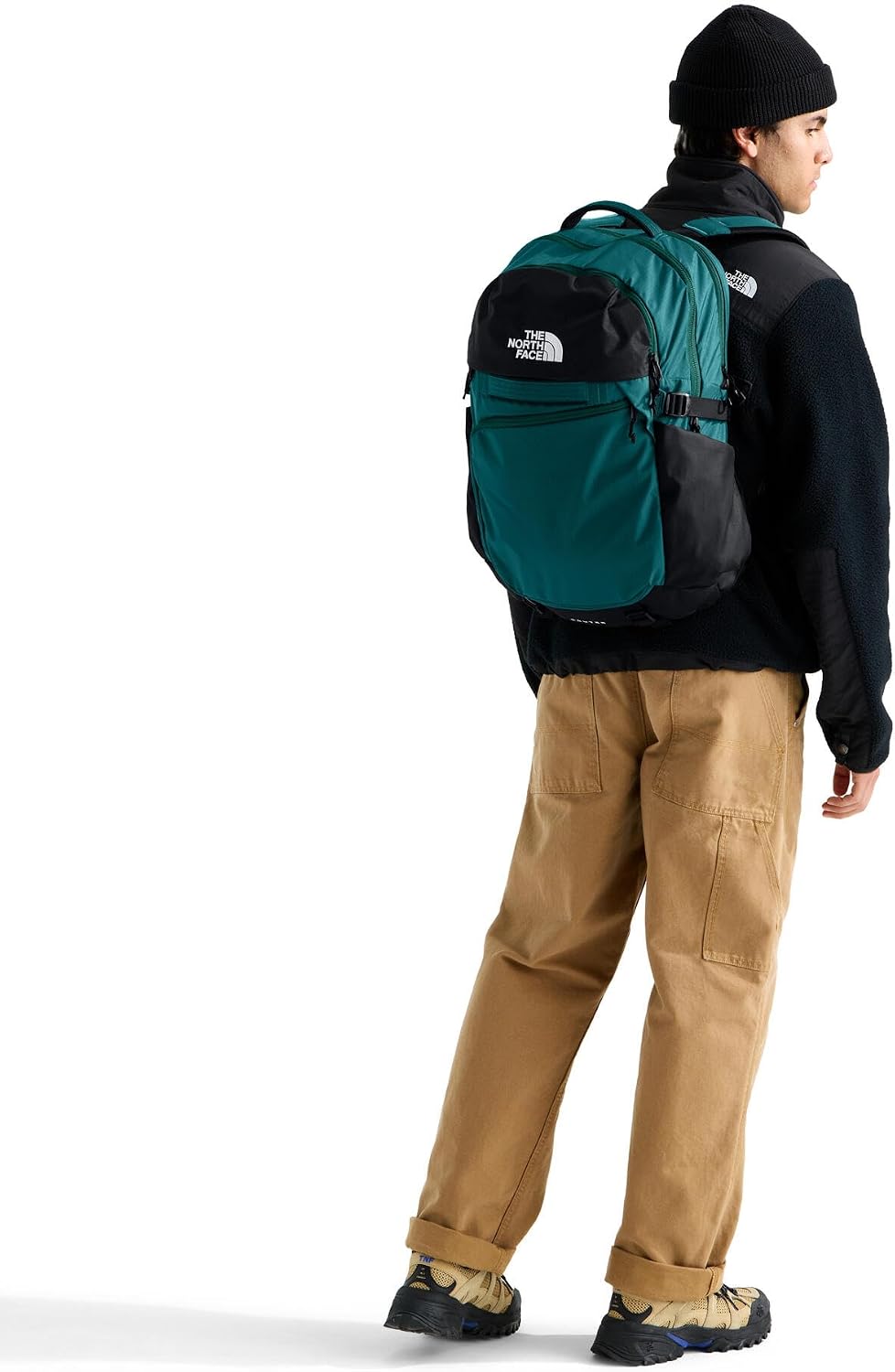The North Face Router Everyday Laptop Backpack - Daypack, Water Repellent, Laptop Sleeve, Reflective Details, Pacific Teal/TNF Black, One Size